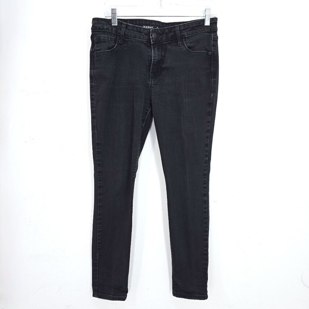 Old Navy Washed Black Rockstar Super Skinny Mid Rise Jeans Size 6 Short Petite